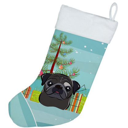 Christmas Tree and Black Pug Christmas Stocking BB1635CS