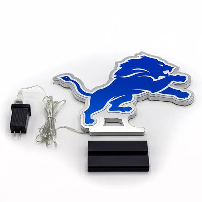 NFL Detroit Lions LED Infinity Logo Light, Acrylic, w/UL Plug, 13"