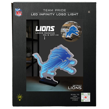 NFL Detroit Lions LED Infinity Logo Light, Acrylic, w/UL Plug, 13"