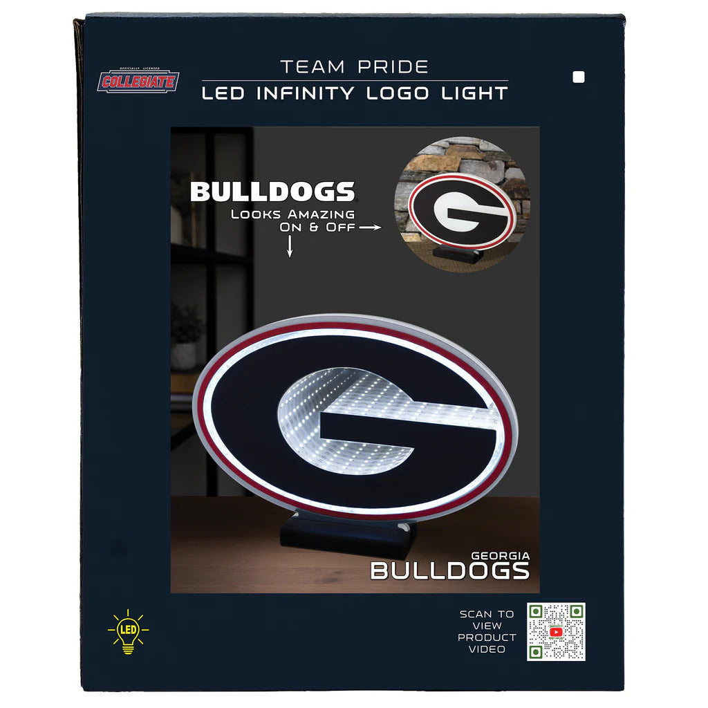 Georgia Bulldogs Logo LED Infinity Light, Acrylic, w/UL Plug, 9"