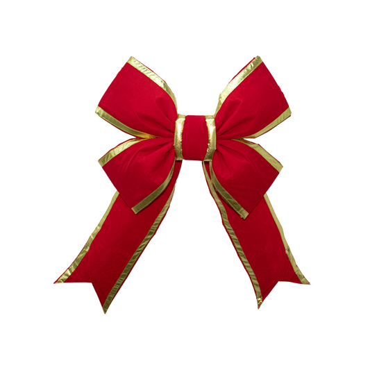 24" Indoor Structure Bow, Red Nylon with Gold Lame Trim