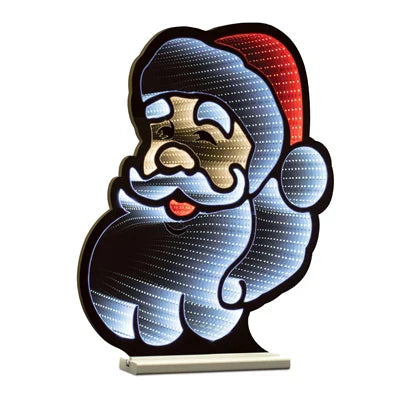 Santa's Head Infinity Light, Acrylic w/UL Plug, 24"
