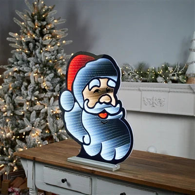 Santa's Head Infinity Light, Acrylic w/UL Plug, 24"