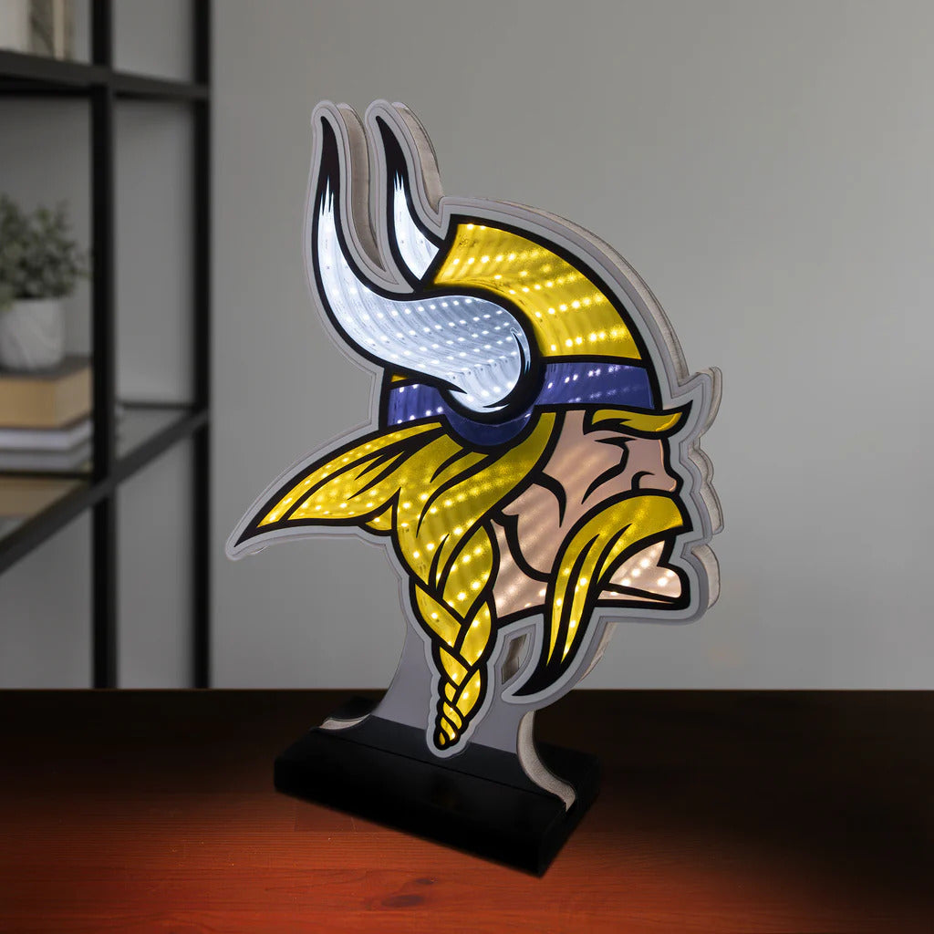 Minnesota Vikings LED Infinity Logo Light, Acrylic, w/UL Plug, 13.5"