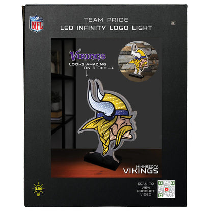 Minnesota Vikings LED Infinity Logo Light, Acrylic, w/UL Plug, 13.5"