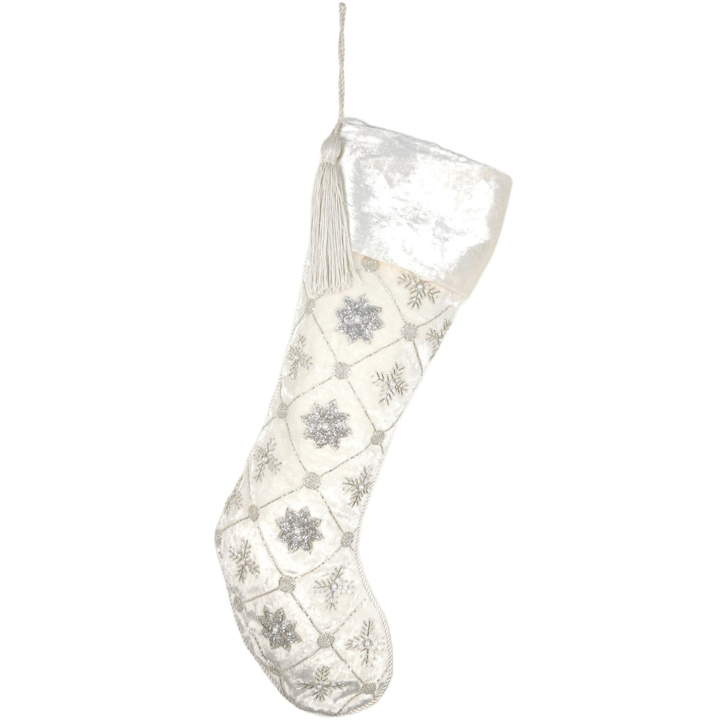 Snowflakes & Stars Embroidered Stocking