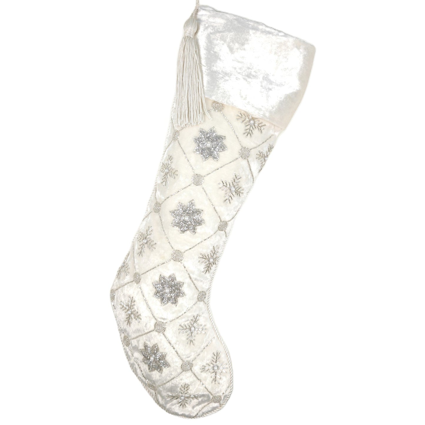 Snowflakes & Stars Embroidered Stocking
