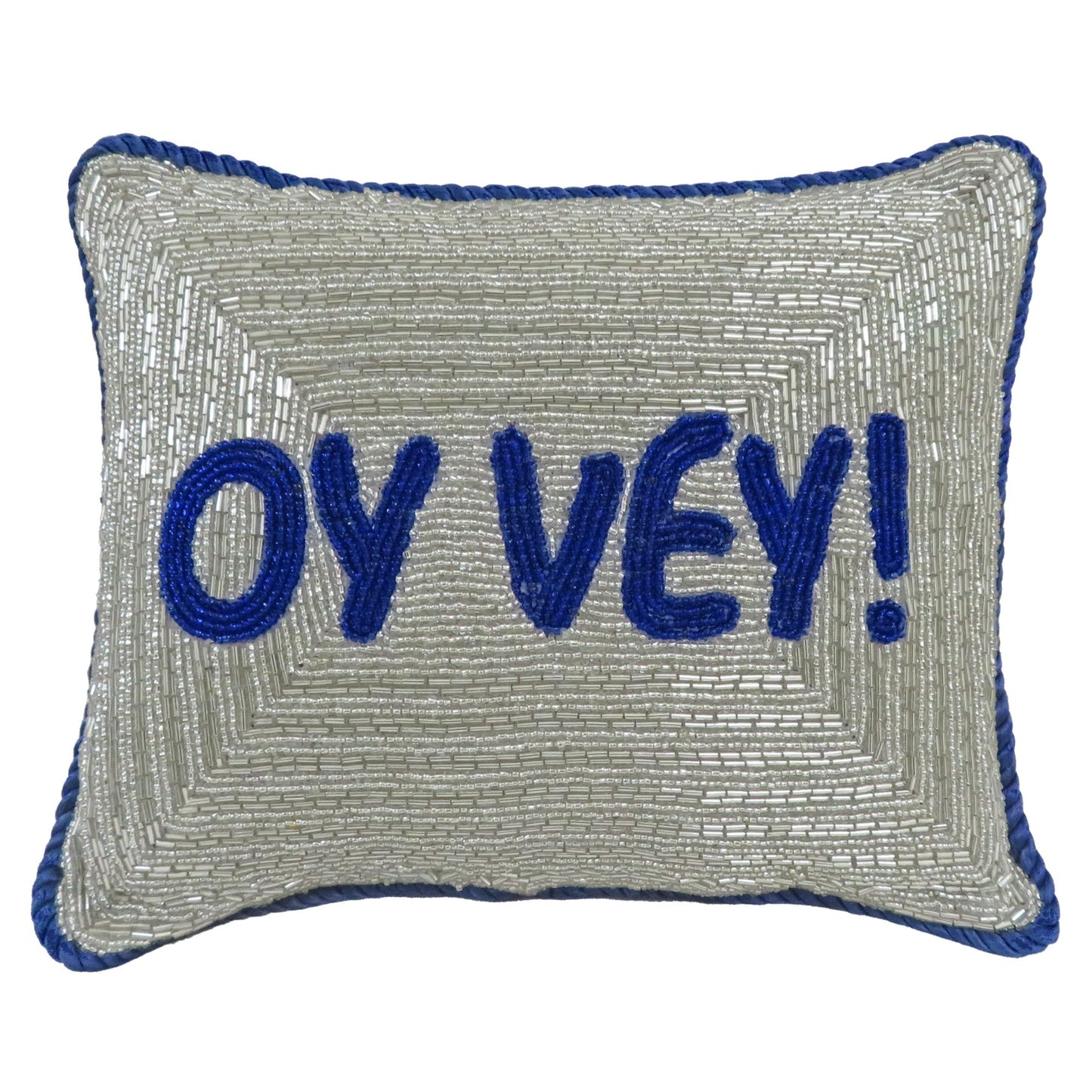 Hanukkah "Oy Vey" Beaded Pillow, 8x10