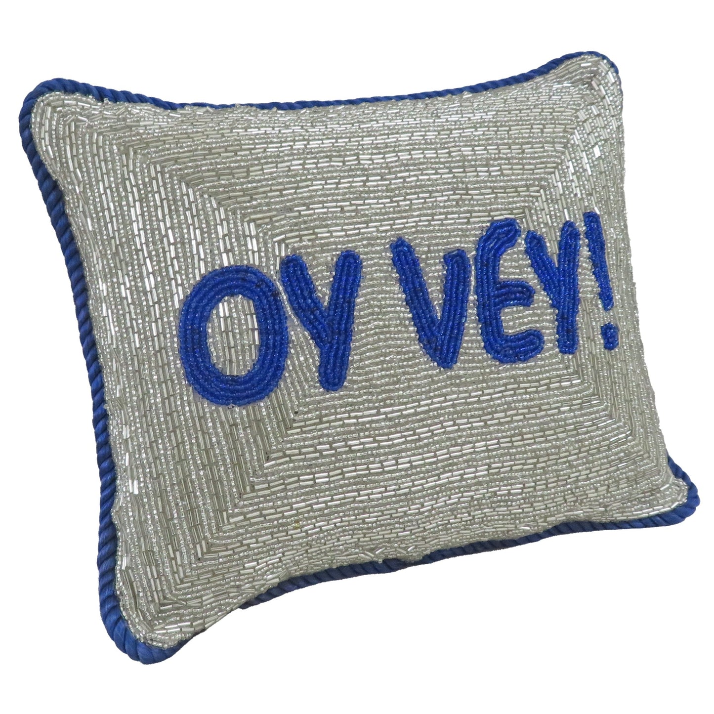 Hanukkah "Oy Vey" Beaded Pillow, 8x10
