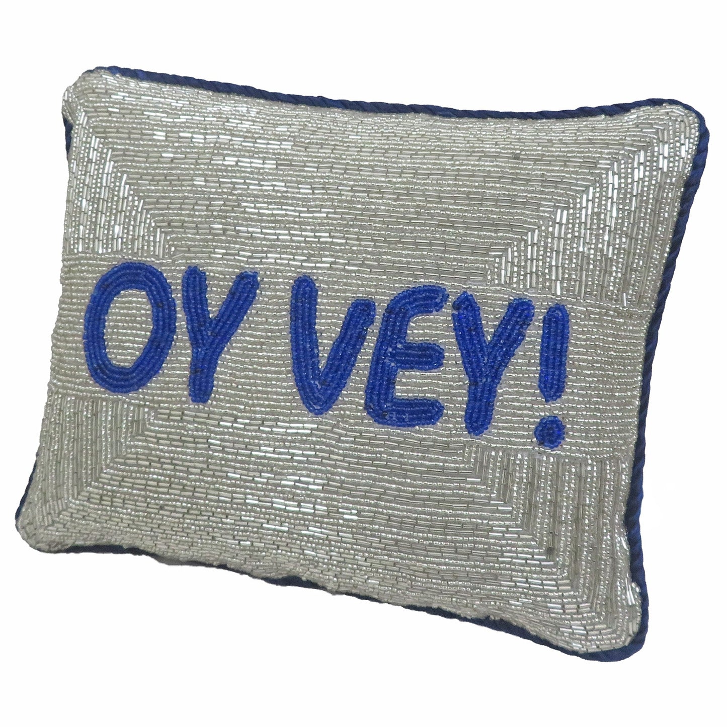 Hanukkah "Oy Vey" Beaded Pillow, 8x10