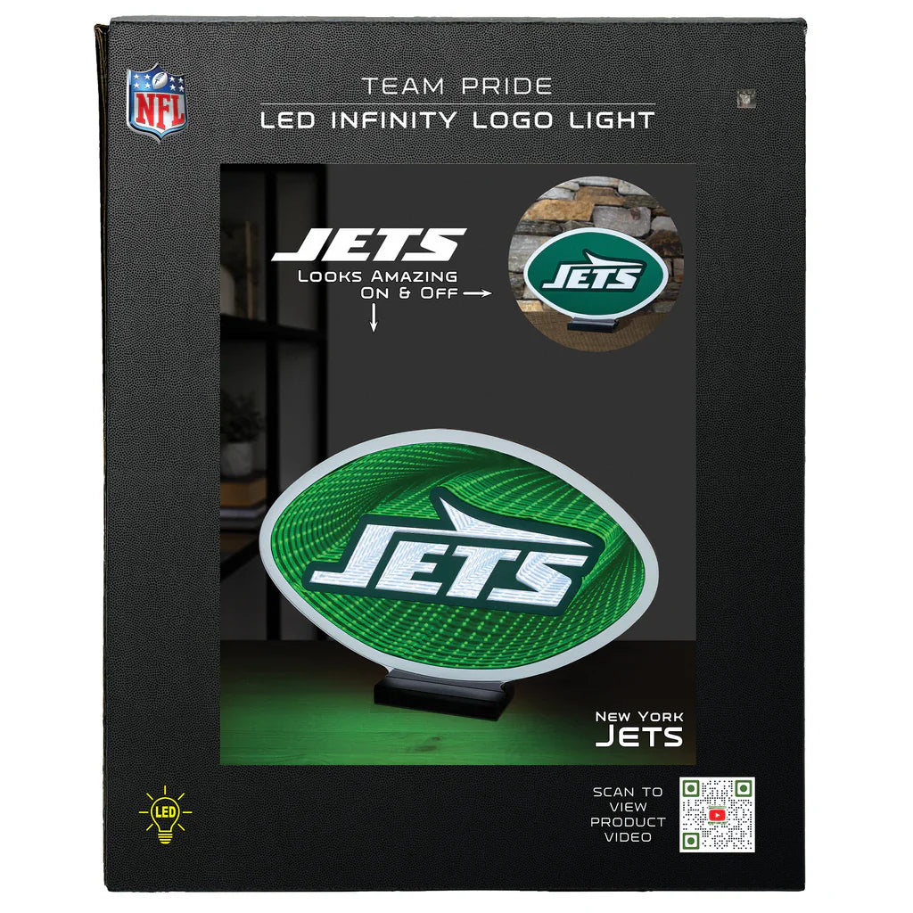 New York Jets LED Infinity Logo Light, Acrylic, w/UL Plug, 10.5"