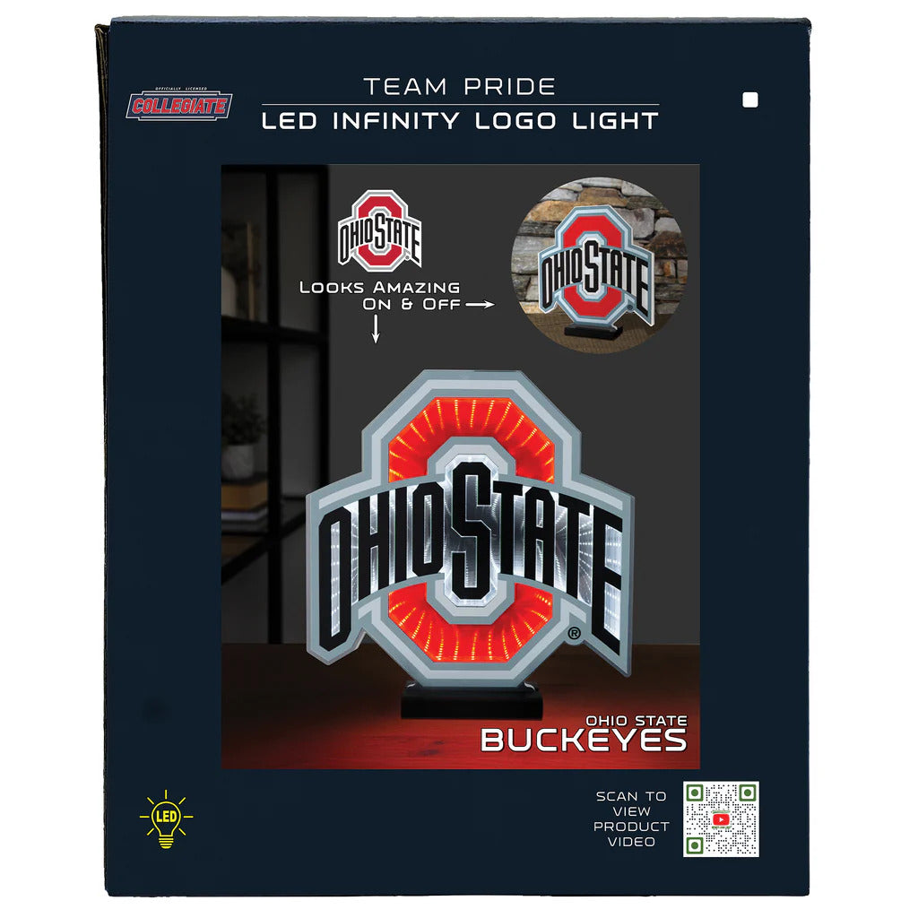 Ohio State Buckeyes LED Infinity Logo Light, Acrylic, w/UL Plug, 12"