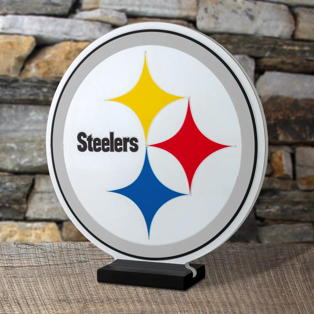 NFL Pittsburgh Steelers LED Infinity Logo Light, Acrylic, w/UL Plug, 13.5"