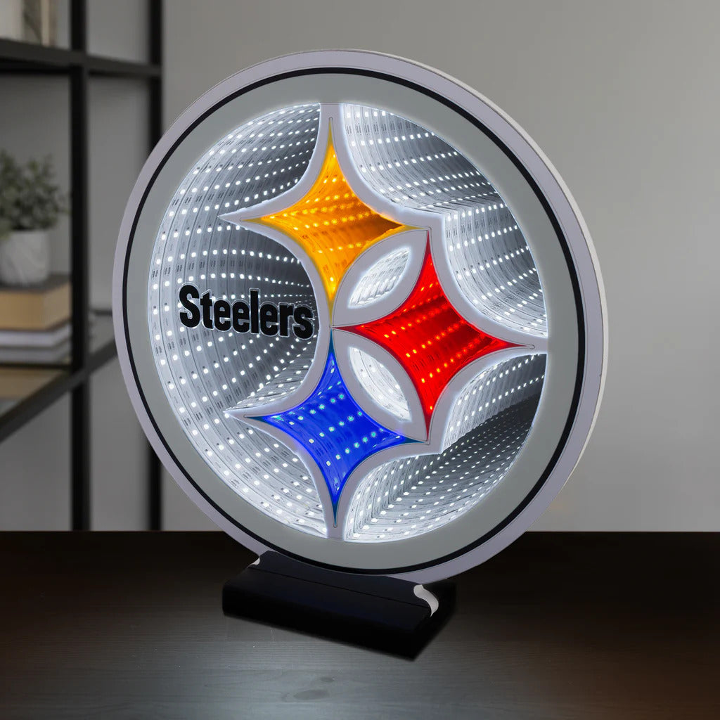NFL Pittsburgh Steelers LED Infinity Logo Light, Acrylic, w/UL Plug, 13.5"