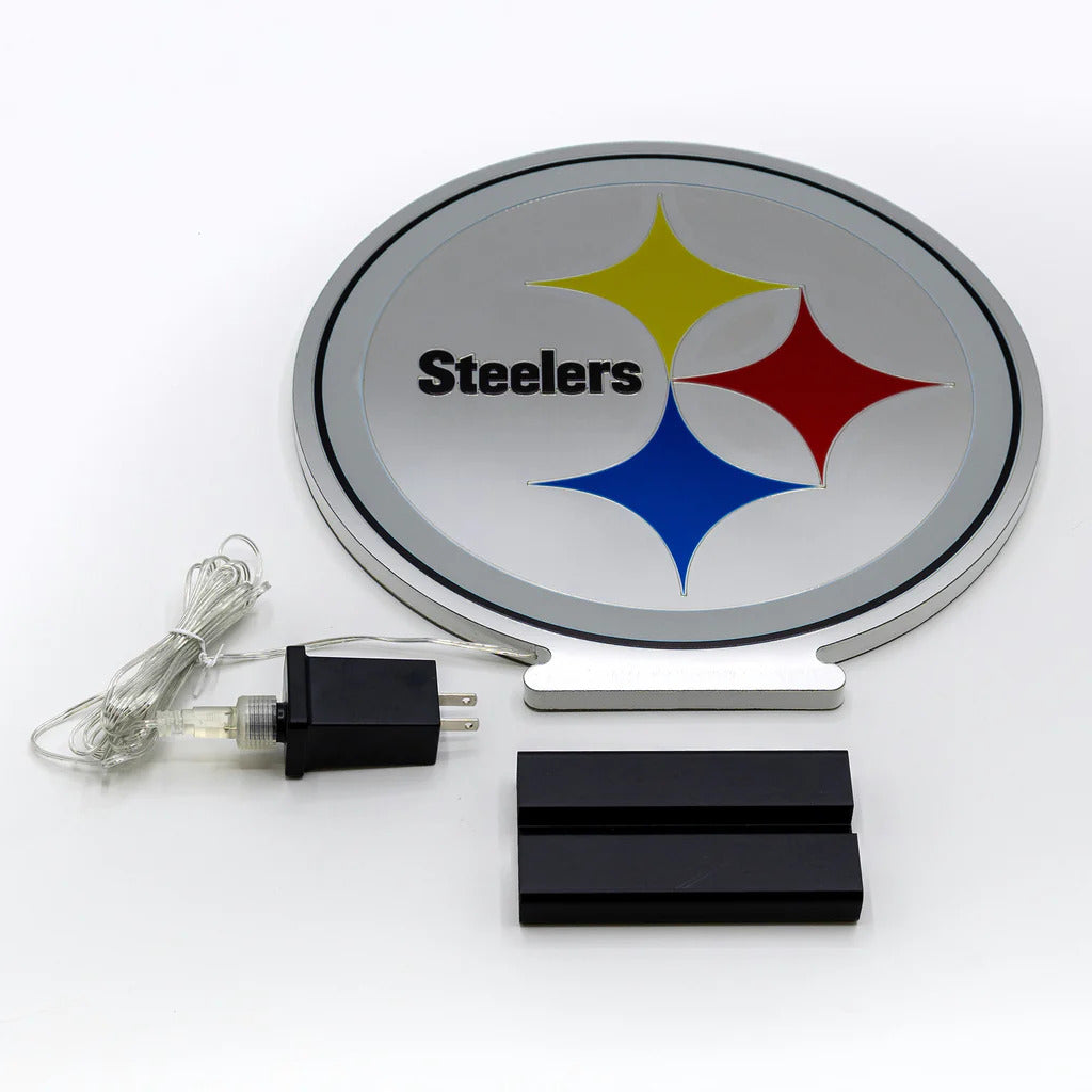 NFL Pittsburgh Steelers LED Infinity Logo Light, Acrylic, w/UL Plug, 13.5"