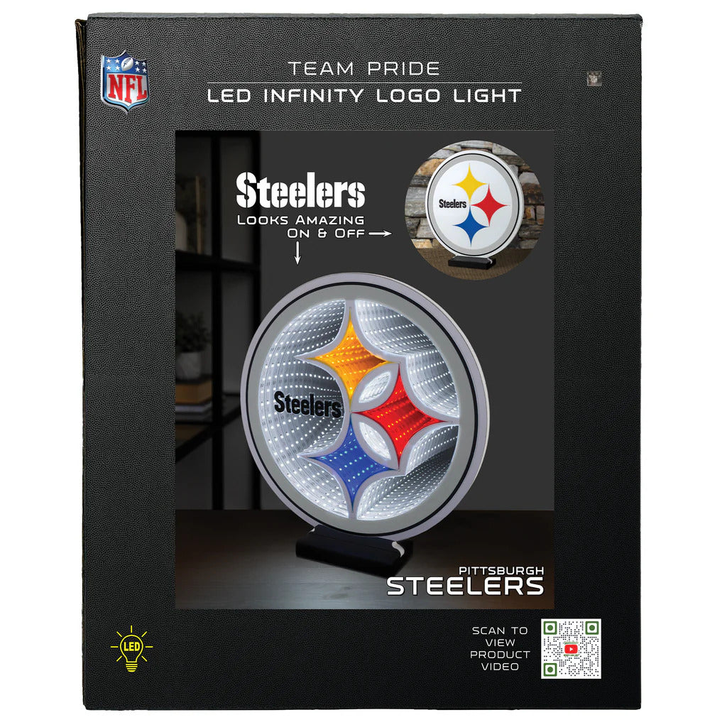 NFL Pittsburgh Steelers LED Infinity Logo Light, Acrylic, w/UL Plug, 13.5"