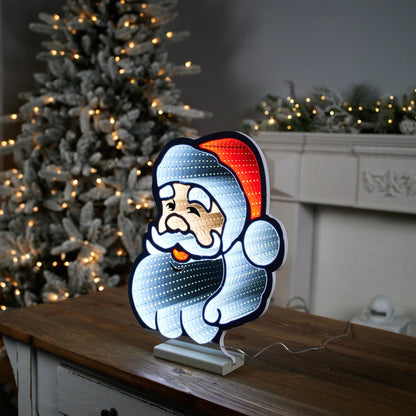 Santa Infinity Light, Acrylic w/UL Plug,  16"
