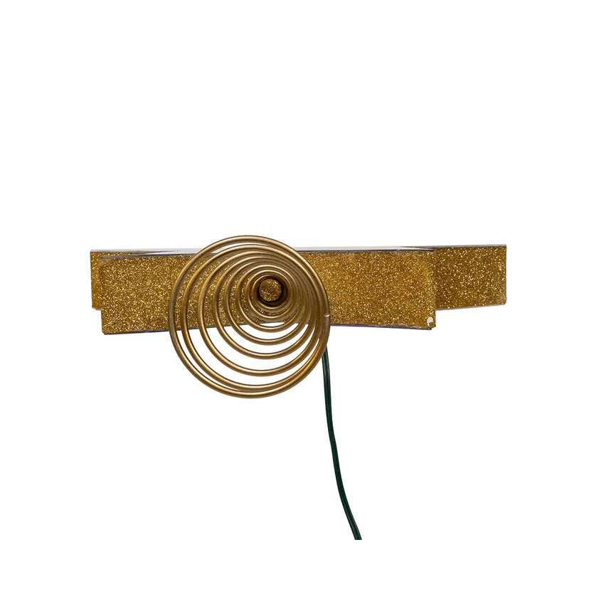UL 22L Multicolor Infinity Effect SMD LED Gold Glitter Star Treetop, 11.5"
