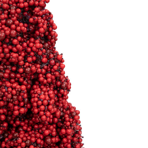24" Red Berry Cone Potted Christmas Topiary
