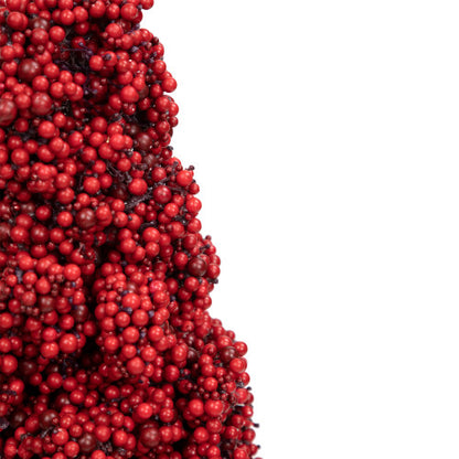 24" Red Berry Cone Potted Christmas Topiary