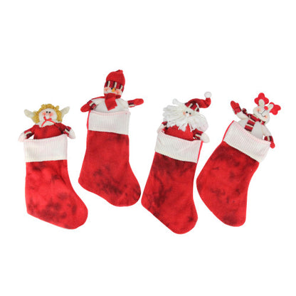 Pack of 10 Red Christmas Stocking and Gift Bag Set 14.5"