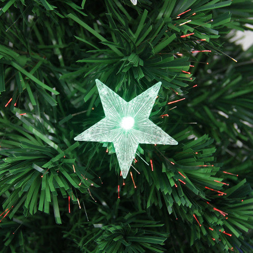 3' Pre-Lit Potted Color Changing Fiber Optic Artificial Christmas Tree - Multi Color LED Lights