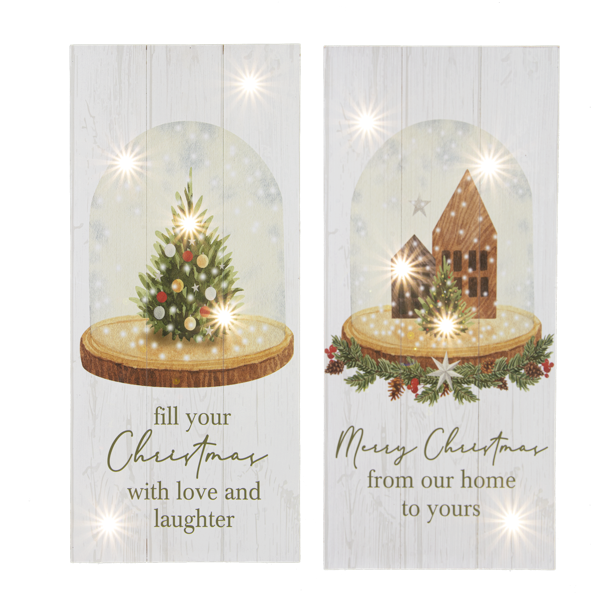 Woodland Greetings - Light Up Box Plaques, 18" (2 styles - sold individually)