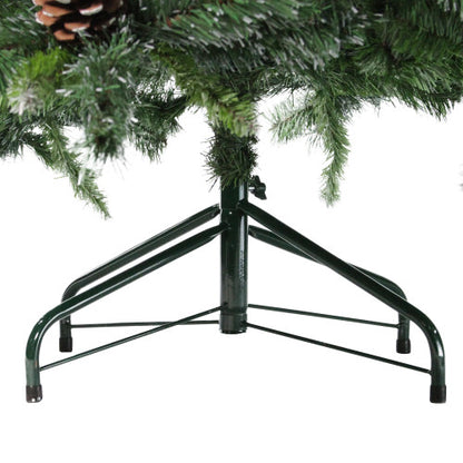 7' Full Snowy Delta Pine with Cones Artificial Christmas Tree, Unlit