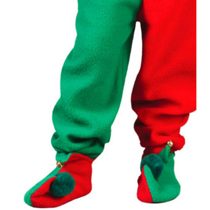 Red and Green Elf Plush Unisex Child Christmas Costume - Large
