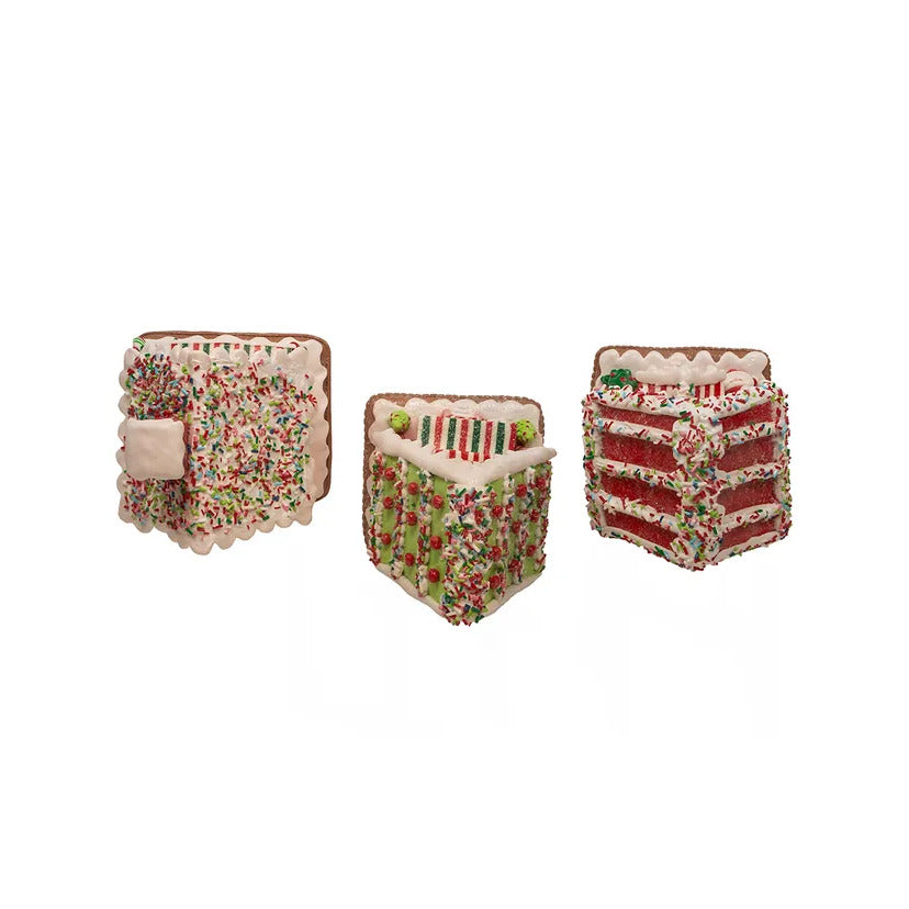 Battery-Operated LED Santa Gingerbread Houses, 7" (3 styles - sold individually)