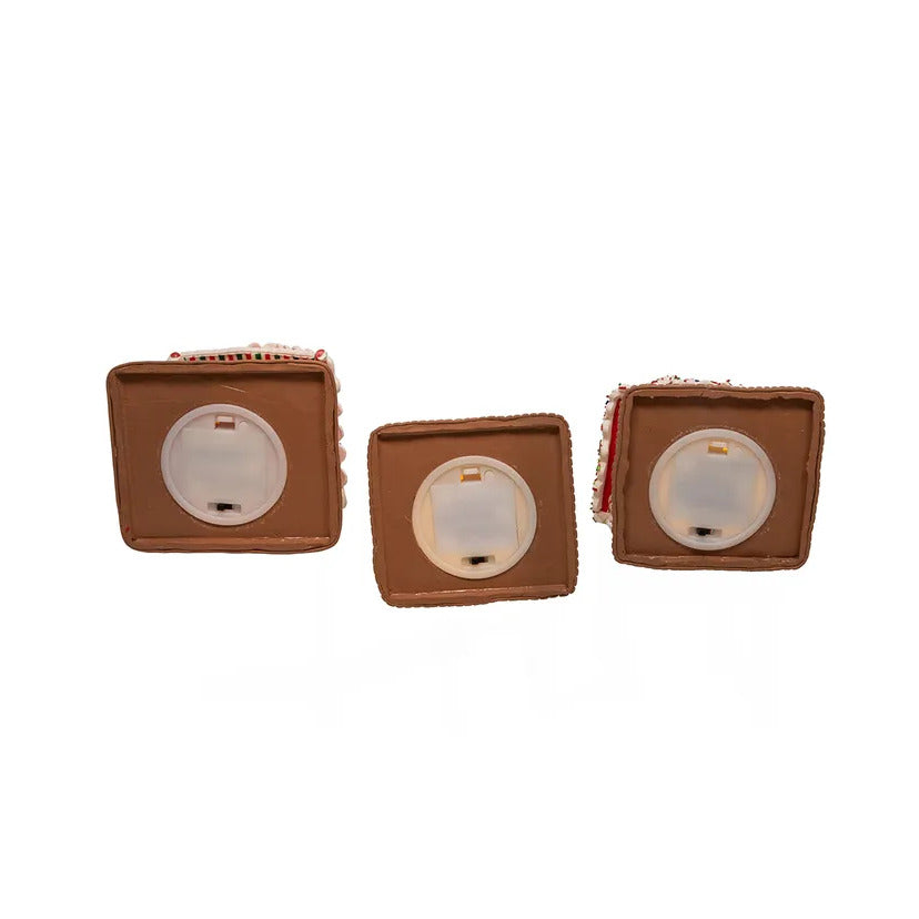 Battery-Operated LED Santa Gingerbread Houses, 7" (3 styles - sold individually)