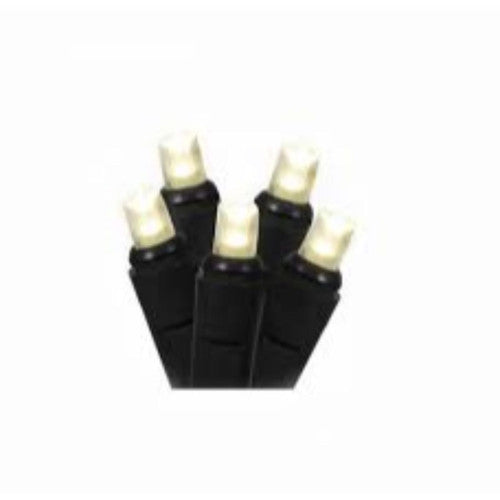 200 Pure White Cluster LED Wide Angle Christmas Lights - 20.5 ft Green Wire