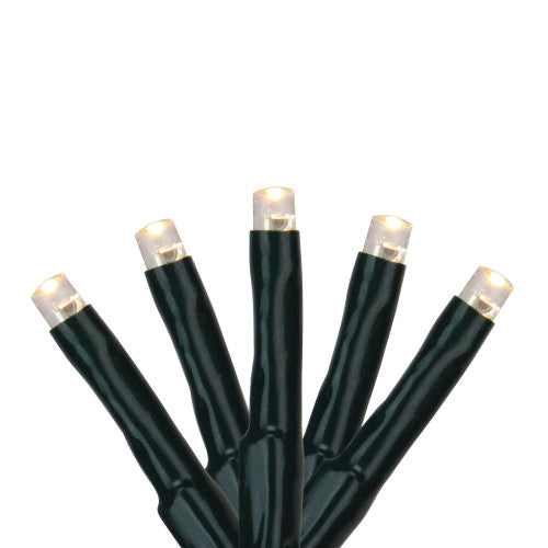 200 Warm White Multi-Function LED M5 Mini Christmas Lights - 20.5 ft Black Wire