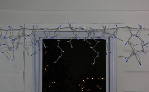 100-Count Blue Mini Icicle Incandescent Christmas Light Set, 5.75ft White Wire