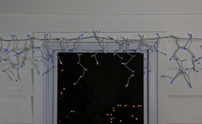100-Count Blue Mini Icicle Incandescent Christmas Light Set, 5.75ft White Wire