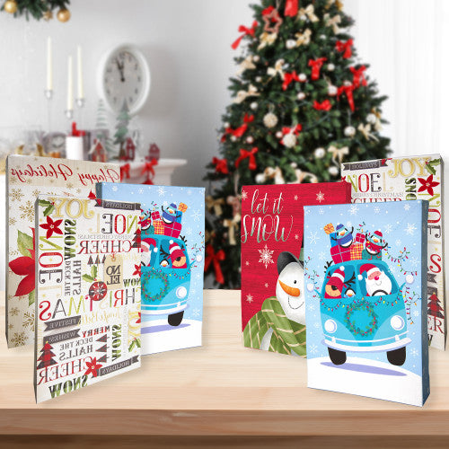 Pack of 6 Large Christmas Holiday Gift Box Assortment
