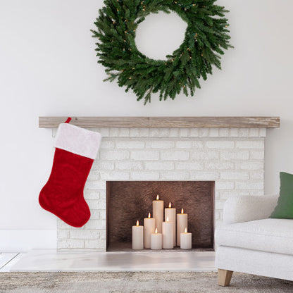 Traditional Plush Christmas Stocking with Cuff  - 36" - Red and White