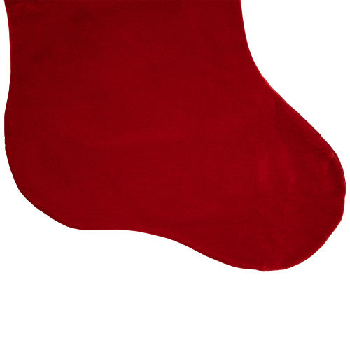 Velveteen Santa Claus Belt Buckle Commercial Christmas Stocking - 48" - Red and White