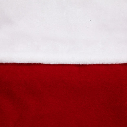 Velveteen Santa Claus Belt Buckle Commercial Christmas Stocking - 48" - Red and White