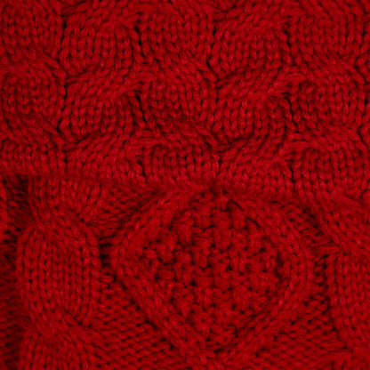 Cable Knit Christmas Stocking with Cuff - 21.5" - Red