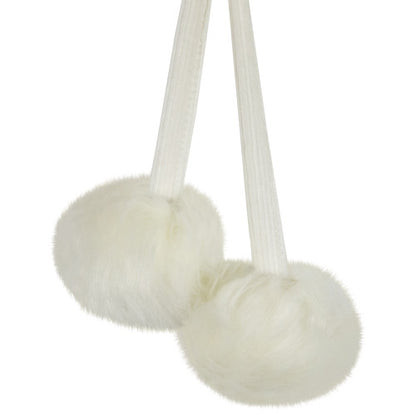 Polar Bear Faux Fur Christmas Stocking with Pom Poms - 20.5" - White