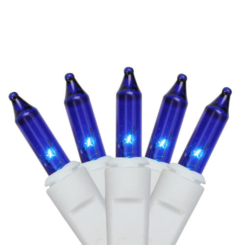 150-Count Blue Mini Icicle Christmas Light Set - 8.75ft, White Wire