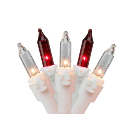 150 Red and Clear Mini Icicle Christmas Lights - 8.75 ft White Wire