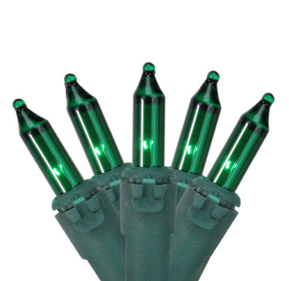 150-Count Green Mini Incandescent Net Style Christmas Lights - 6ft Green Wire