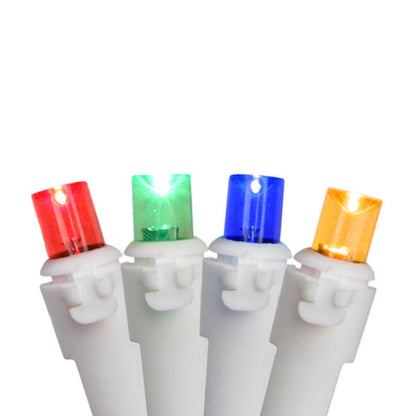 100ct Multi Color LED Wide Angle Christmas Icicle Lights, 5.5ft White Wire