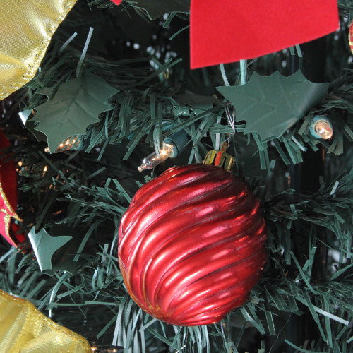 6' Pre-Lit Gold and Red Pre-Decorated Pop-Up Artificial Christmas Tree, Clear Lights