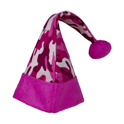 16" Pink and White Camouflage Christmas Santa Unisex Adult Hat Costume Accessory - One Size