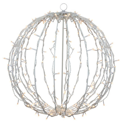 23" LED Lighted Christmas Hanging Sphere Decoration – Warm White Lights
