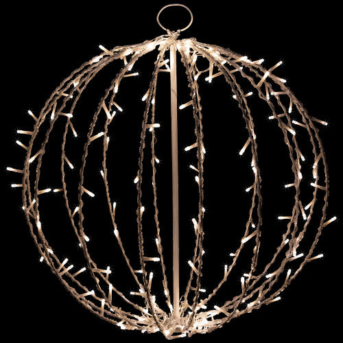 23" LED Lighted Christmas Hanging Sphere Decoration – Warm White Lights