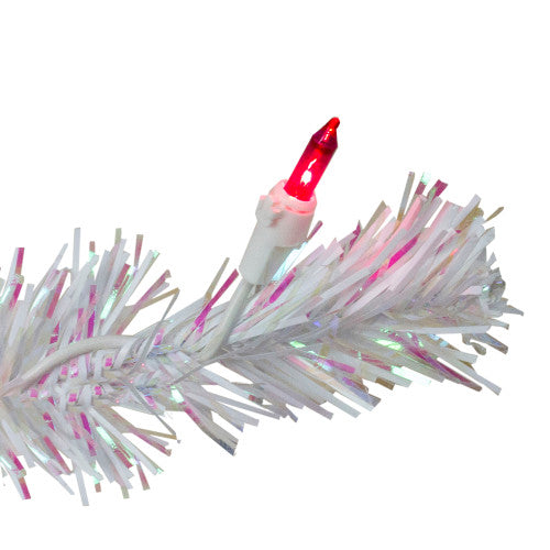 2' Pre-Lit White Pine Slim Artificial Christmas Tree - Pink Lights